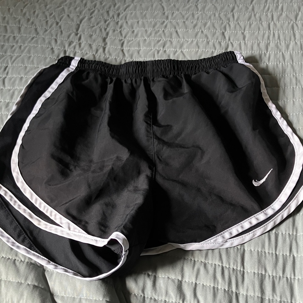 Nike Women's Black and White Athletic Shorts